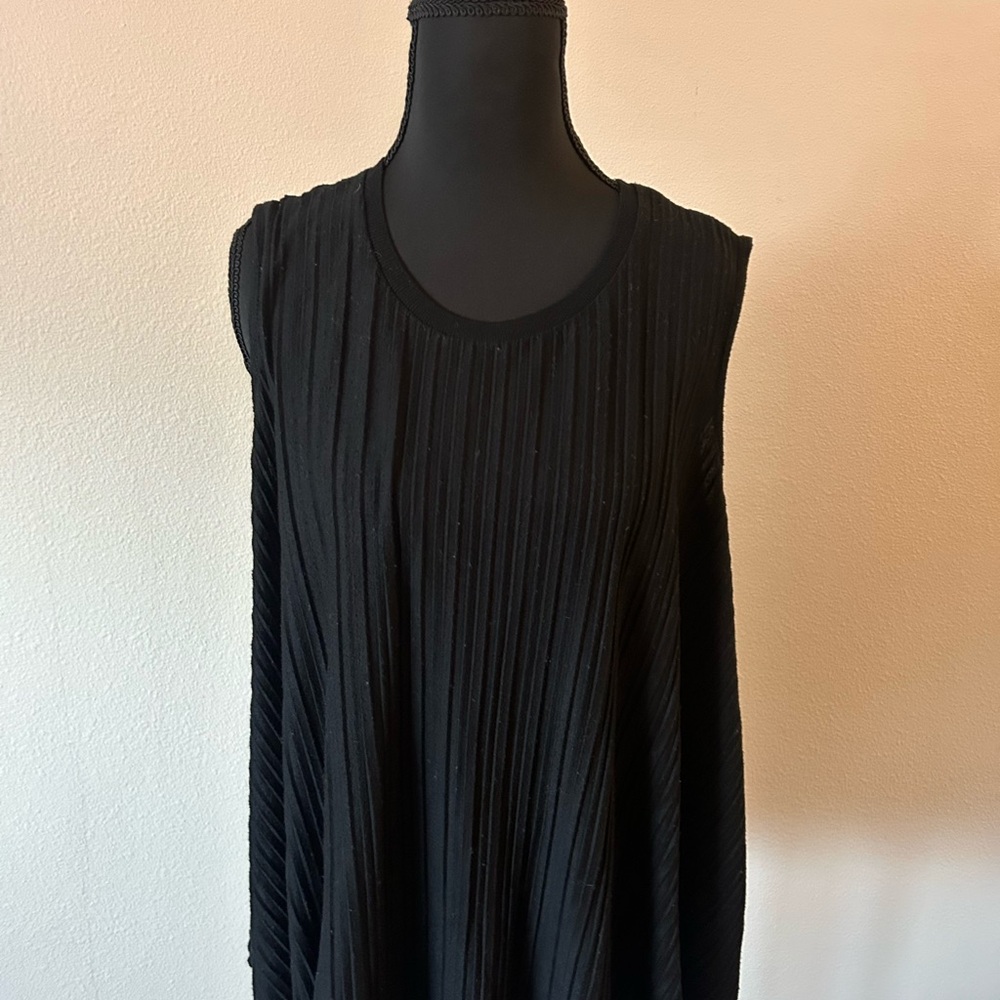 Philosophy Black Pleated Tank Top